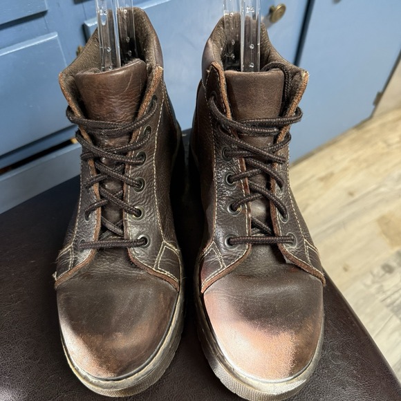 Relativity Brown Leather Lace Up Boots Women's 9 Y2K Chunky Lug Sole Grunge - Picture 5 of 10